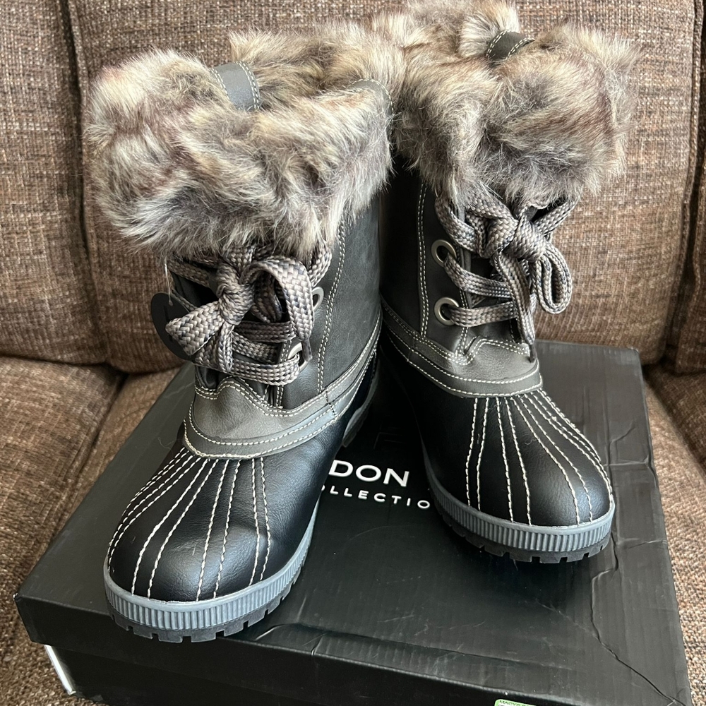 New, NIOB, Women's London Fog Milly Winter Snow Boots Faux Fur,  Size 9 - Picture 8 of 9
